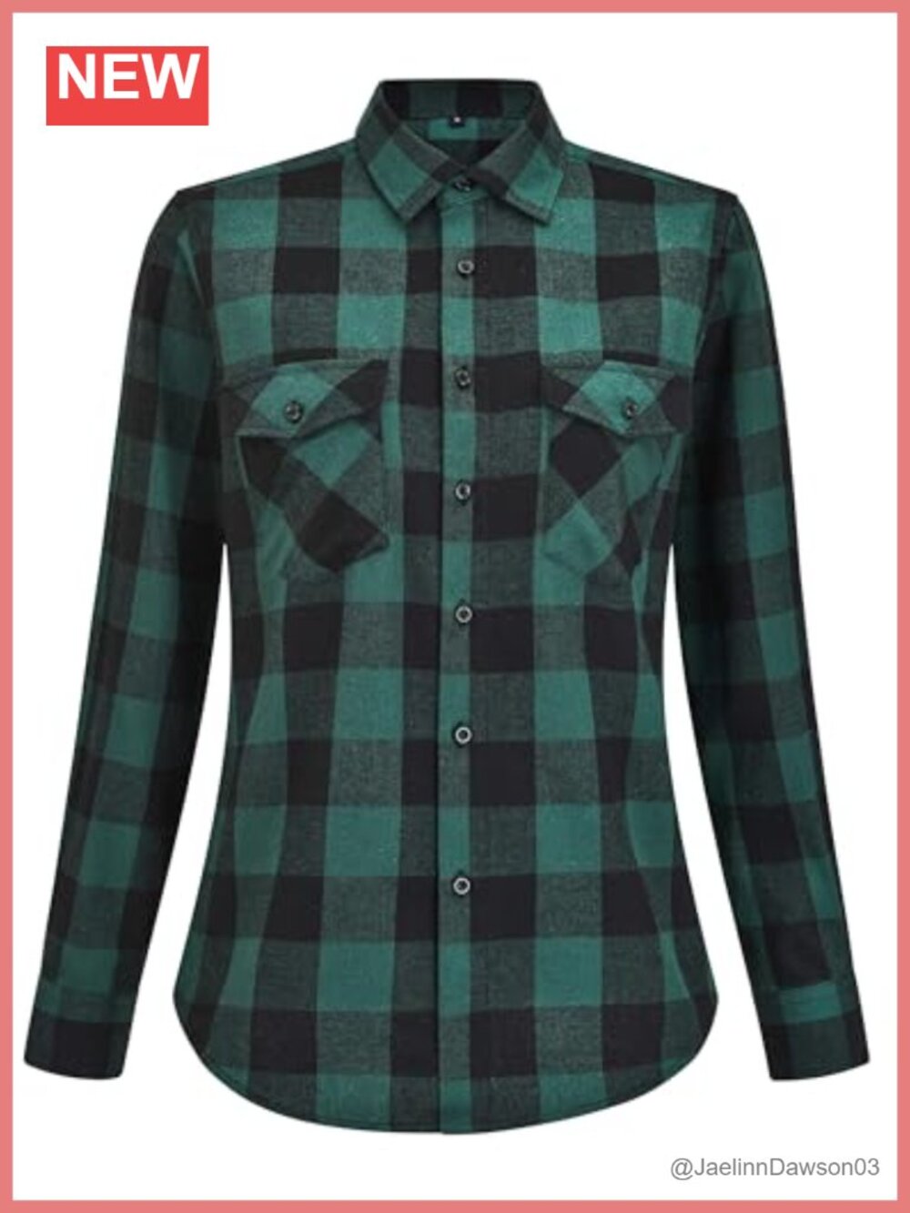 Womens Flannel Shirt Button Down Lightweight Long Sleeve Casual Checkered Top